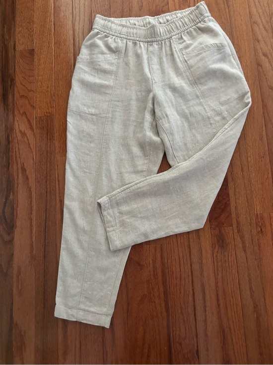 Old Navy Pants - Old Navy Linen Tan Tapered Pants size Petite XS in Great Condition